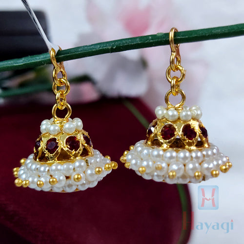 Golden pearl Green jhumka – Fashion Jewels